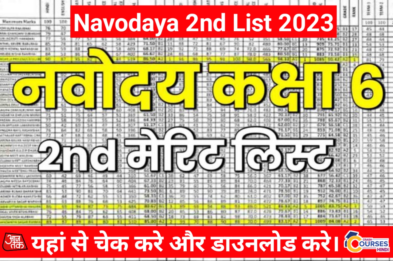 Navodaya 2nd List 2023: Download Pdf Here (Active Link)